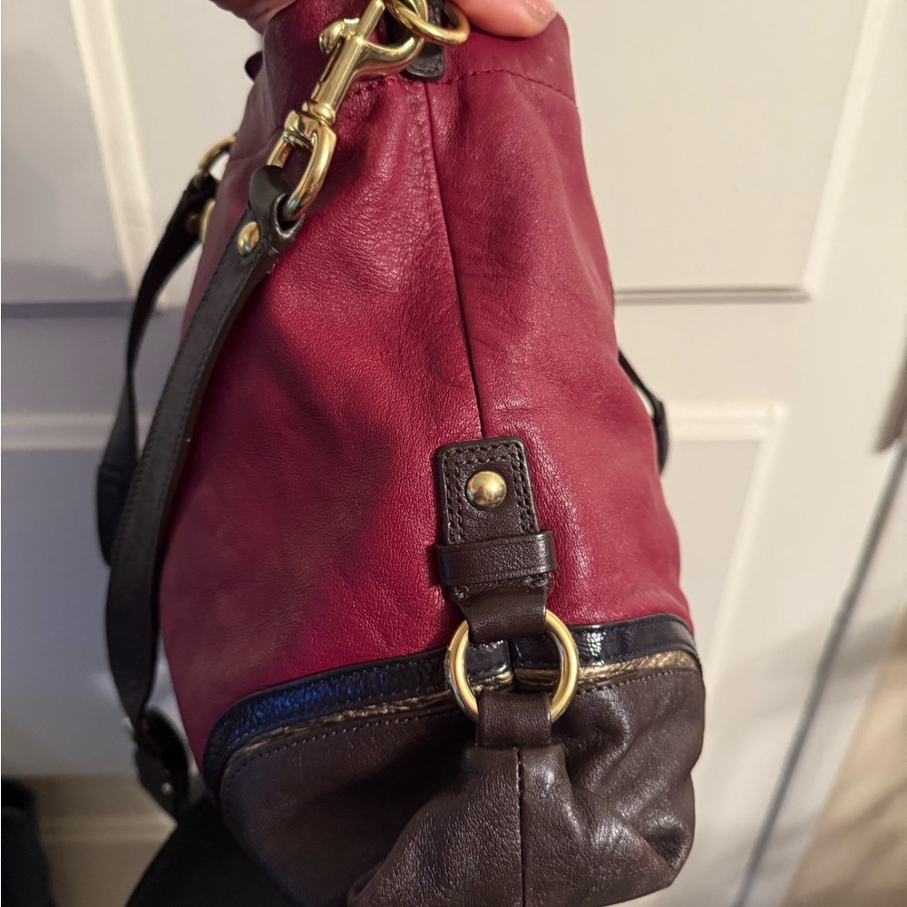 Coach Red and Brown Shoulder Bag - Picture 4 of 13